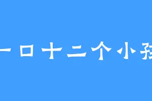 一口十二个小孩