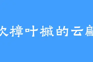 喜欢樟叶槭的云翩翩