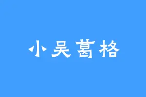 小吴葛格