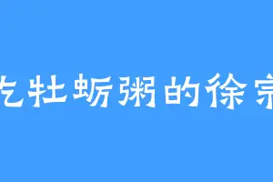 爱吃牡蛎粥的徐宗师