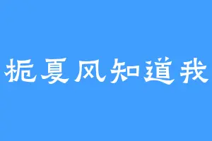 栀夏风知道我
