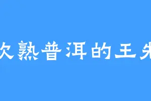 喜欢熟普洱的王先生