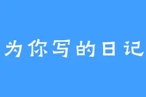 为你写的日记