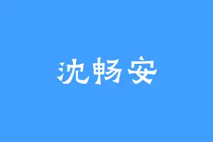 沈畅安