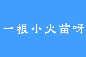 一根小火苗呀