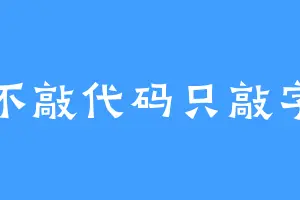 不敲代码只敲字