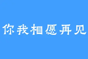你我相愿再见