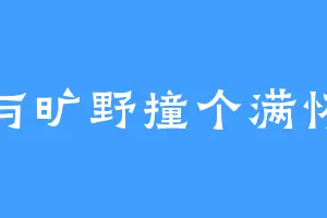 与旷野撞个满怀