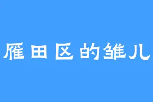 雁田区的雏儿