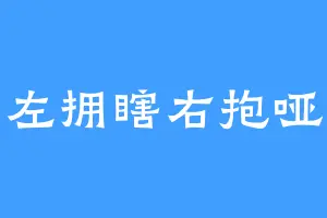 左拥瞎右抱哑
