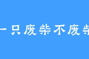 一只废柴不废柴