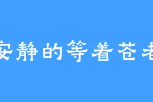 安静的等着苍老