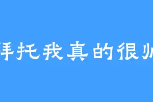 拜托我真的很帅