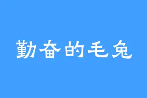 勤奋的毛兔