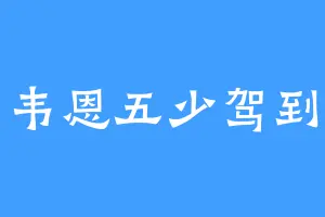 韦恩五少驾到
