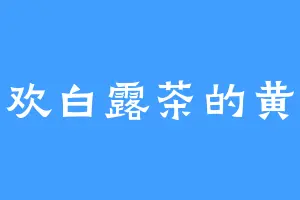 喜欢白露茶的黄衣