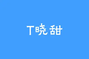 T晓甜
