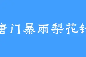 唐门暴雨梨花针